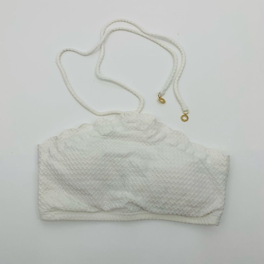 Kate spade | White Textured Bikini halter Top | size XS
